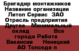 Бригадир монтажников › Название организации ­ Литоп-Сервис, ЗАО › Отрасль предприятия ­ Другое › Минимальный оклад ­ 23 000 - Все города Работа » Вакансии   . Ненецкий АО,Топседа п.